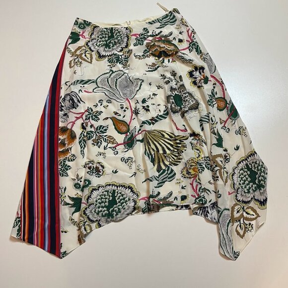 Tory Burch 100% Silk Marie Happy Times Skirt Floral Handkerchief Asymmetrical - Picture 6 of 15